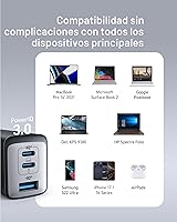 Vista 7 de Anker Cargador, 65 W, 3 puertos, rápido, plegable, USB C, bloque de cargador para MacBook Pro/Air, iPad Pro, Galaxy S20, Dell XPS 13, Note 20/10+