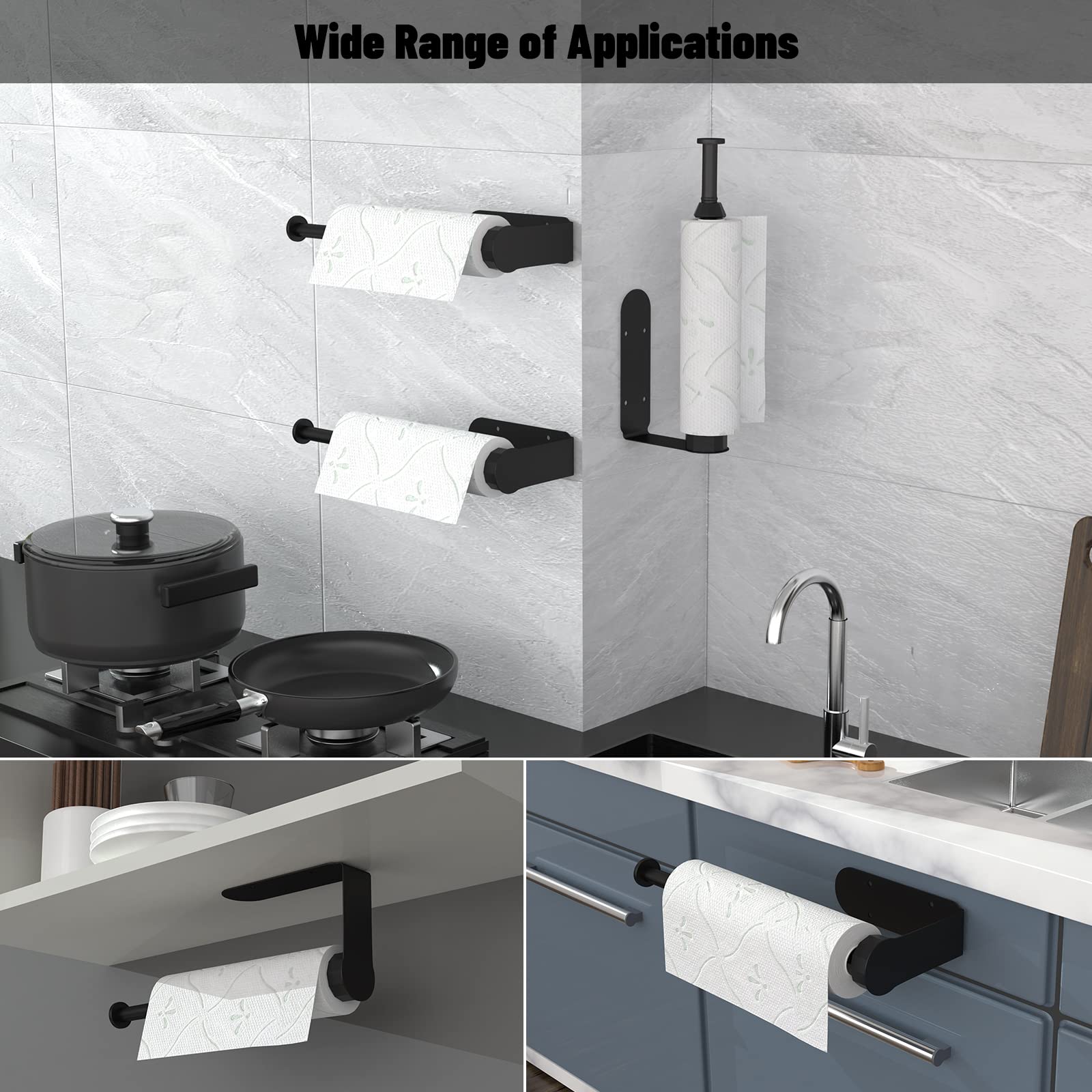 Porta Rotolo Da Cucina Con Ammortizzatore - Montaggio Adesivo O A Vite Per Sottobanco - Foto 3