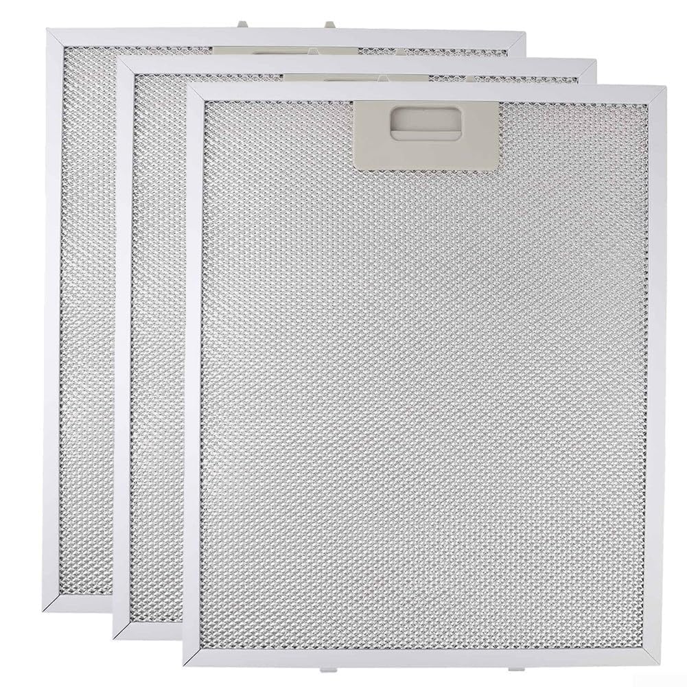 3 filtros de aluminio para campana extractora, 34 x 28 cm, filtro de ventilación de campana extractora de 5 capas para extractor, ventilador, campana extractora, cubierta de malla, filtro
