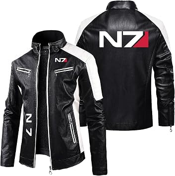 Men's Riding Motorcycle Jacket for N..7 Plus Velvet Leather Clothing Full Zipper Racing Suit Moto Cycling Jersey Stand Collar Coats Slim Fit Outerwear-Black||M