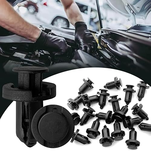 Miniatura 6 de 20 clips de remache para parachoques delantero y trasero de 0.394 in compatibles con Acura Honda 91503-SZ5-003, negro