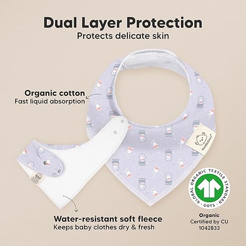 Miniatura 57 de KeaBabies 8 unidades de baberos tipo bandana orgánicos para niñas - Baberos tipo triángulo súper absorbentes para bebés que babean y están en