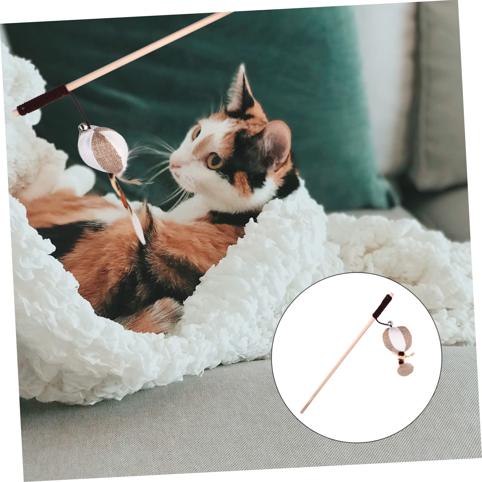 PRETYZOOM 15stücke Teiliges Katzen-spielzeugset Mit Glocke Interaktiver Katzenangel-Stick Federn Und Schnur Für Aktive Spielstunden Für Katzenliebhaber Stressbewältigung