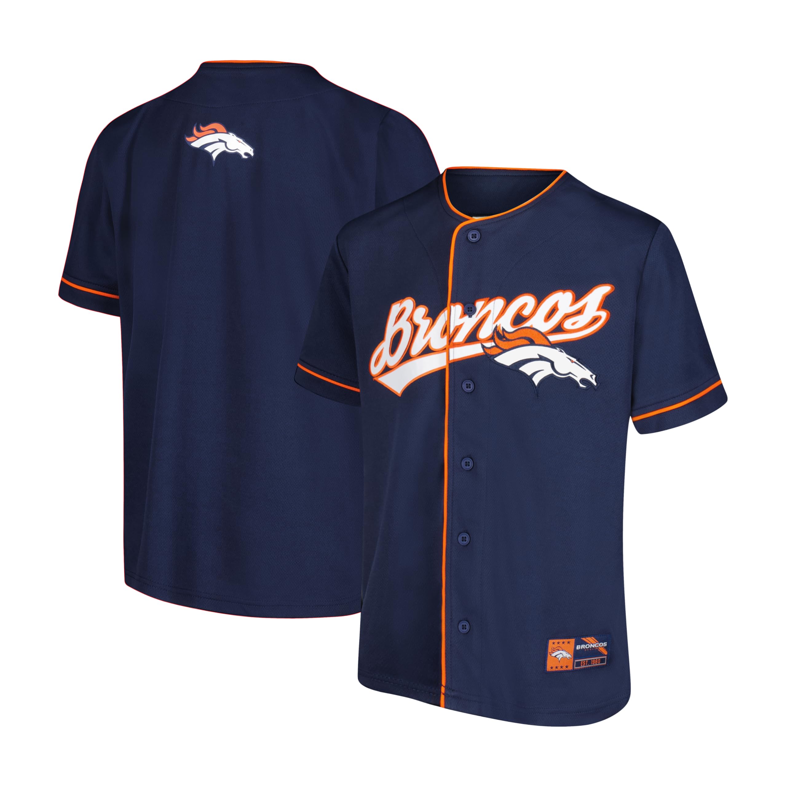 Boys NFL Official Game Day Button Down Baseball Mesh Jersey Shirt