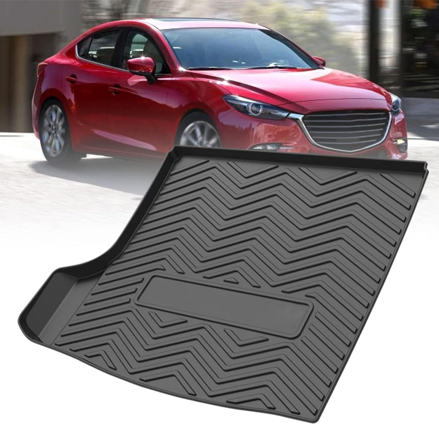 Tapis de coffre pour Mazda 3 Sedan 2014-2019 par SKINII en caoutchouc