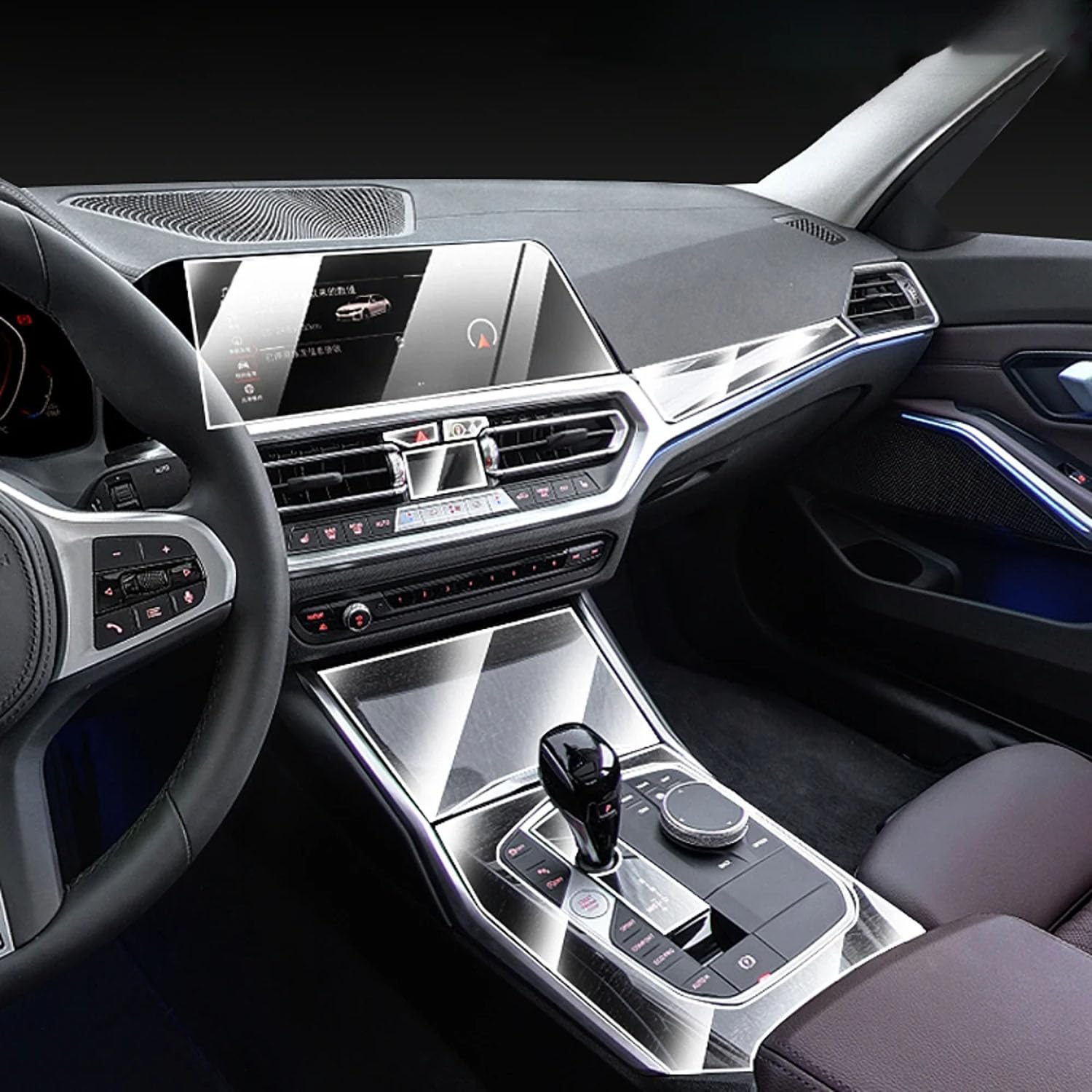 Film transparent en TPU anti-rayures pour console BMW G20 G21