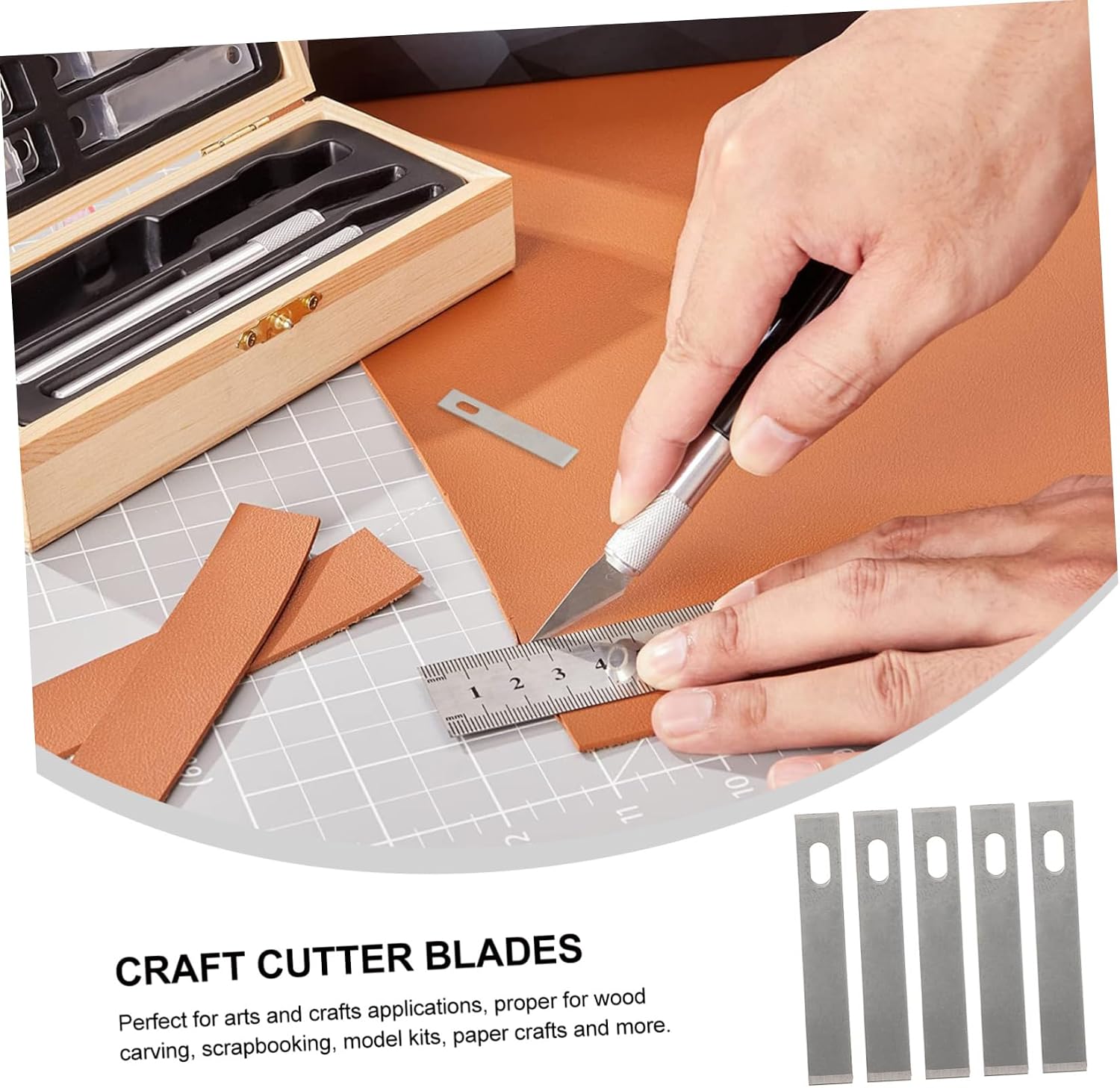 50pcs Replacement Craft Blades for Scrapbooking Precision Cutting Trimming Durable Utility Blades for Wood Plastic Paper