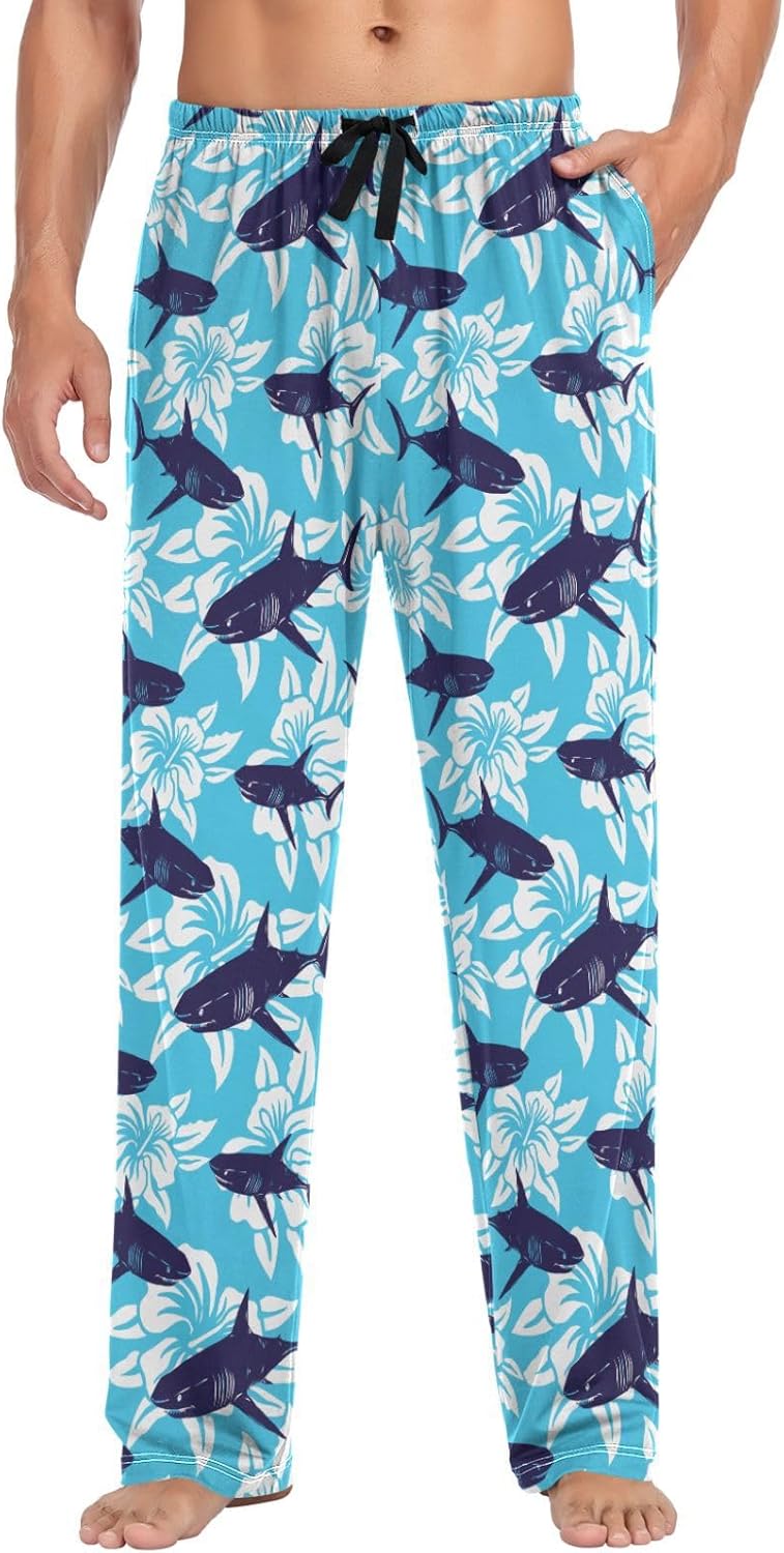 visesunny Stylish Men's Pajama Pants 100% Cotton Lounge Soft Warm Sleepwear Pants PJ Bottoms Drawstring and Pockets