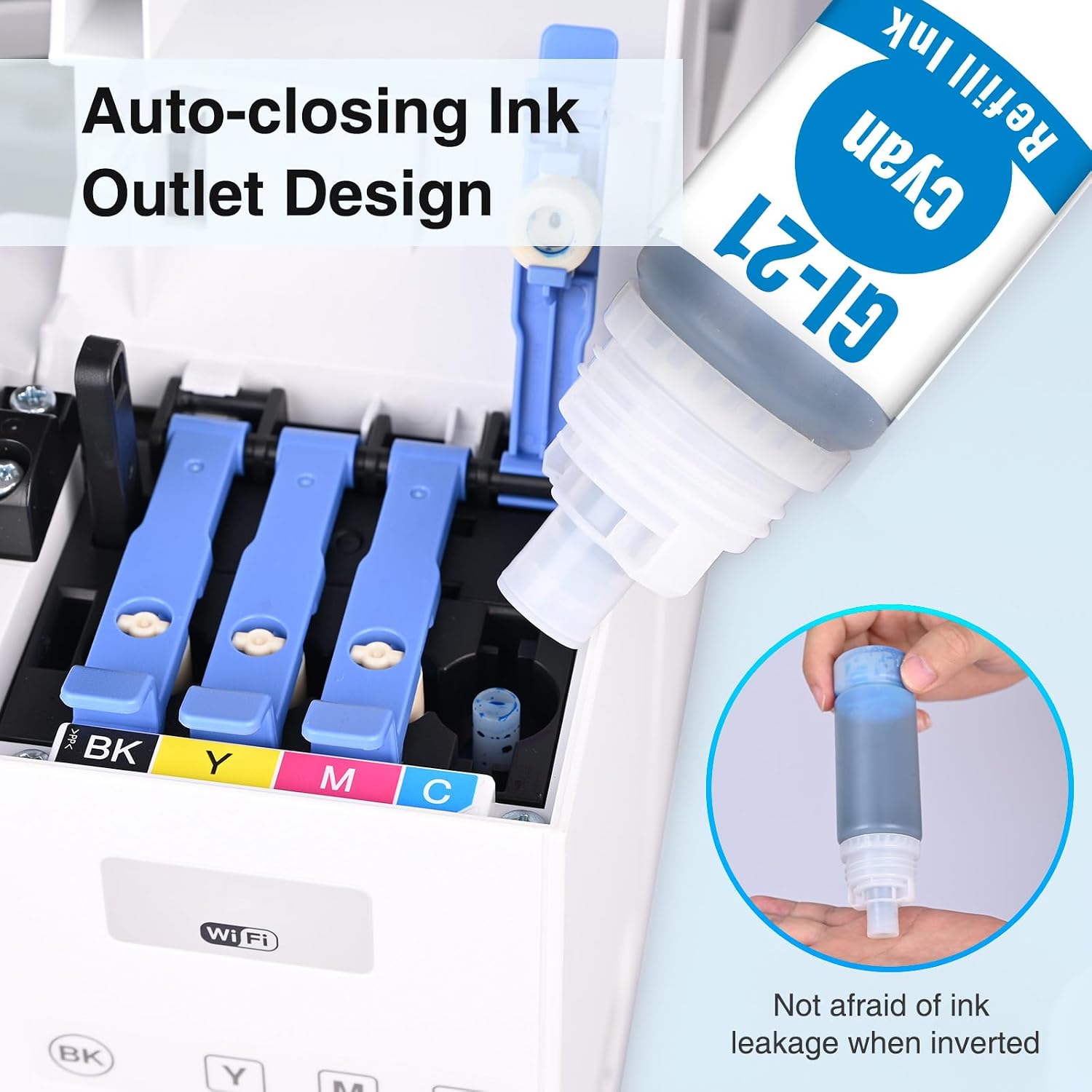 GI-21 G3270 Ink Bottles Replacment for Canon GI-21 Ink Refill Bottles Set Compatible for Canon MegaTank G3270 G3260 G3290 G3272 G4280 G4270 G2270 G2260 G1220 G1230 Printer,4Pack
