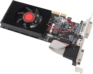 Yoidesu 1GB DDR3 Graphics Card, PCI Express 2.0 16X with HDMI DVI VGA Graphics Card, Quiet Cooling Fan, 2560 X 1600 Resolution, Plug and Play for Home, Office, School
