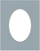 Vista 156 de CountryArtHouse Marco ovalado verde cazador de 5 x 7 pulgadas, sin ácidos, con núcleo blanco, corte biselado para fotos de 4 x 6, se adapta a marcos