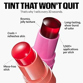 Milk Makeup Cooling Water Jelly Tint - Long-Lasting Sheer Lip + Cheek Stain with Firming Vegan Collagen + Hydrating Aloe - Transfer Proof, Buildable Lip Tint + Blush - Splash (Berry), 0.17 oz
