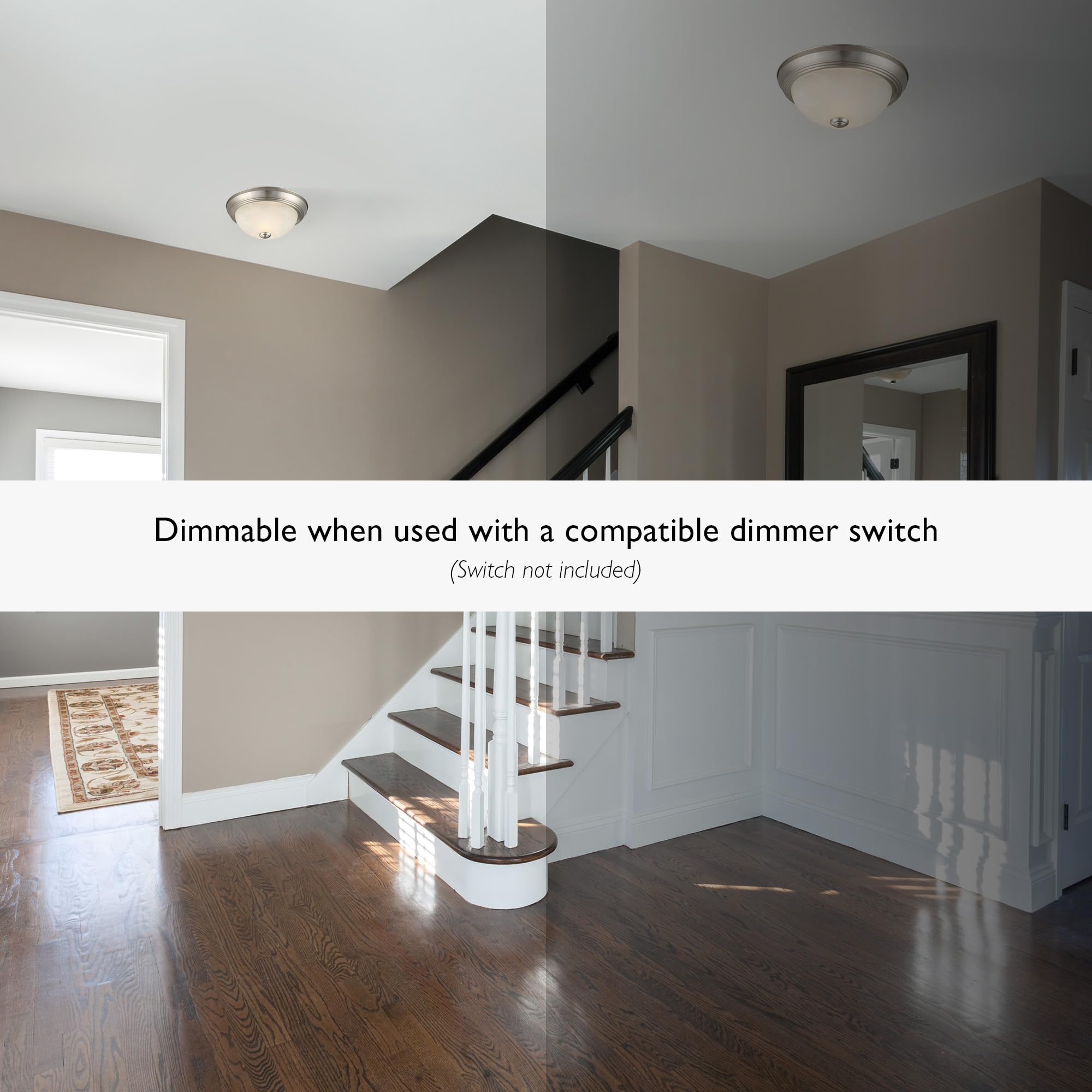 Design House Ceiling Light, Flush Mount, Dimmable, Uses (2) 60W