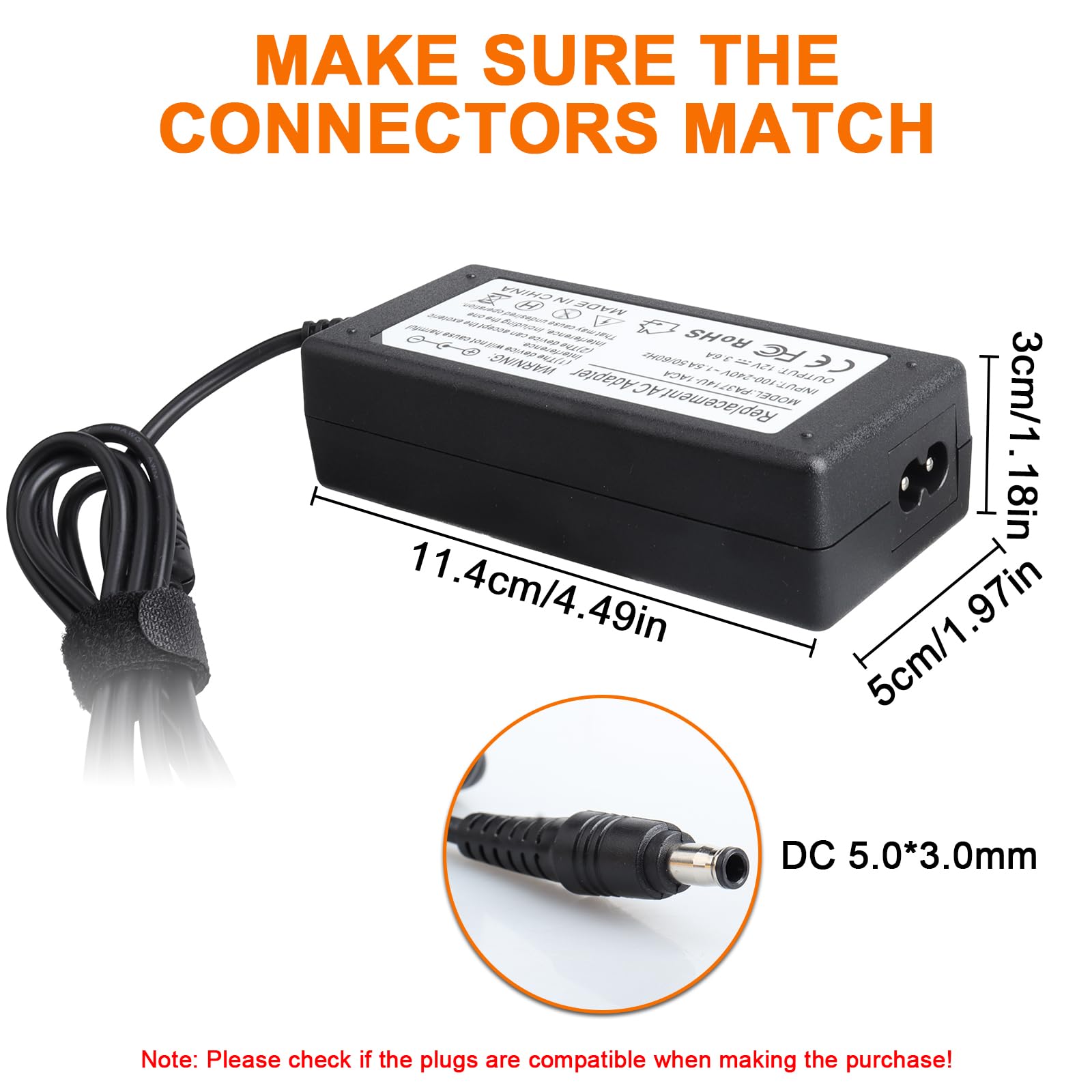 12 V 3,6 A Adattatore di Alimentazione, Compatibile con Pioneer DJ DDJ-1000 DDJ-1000 SRT DDJ-800 DDJ-RR XDJ-RR, Compatibile con Sony PSVR PSVR2 Playstation VR CUH-ZAC1 CUH-ZVR2 Caricabatterie ADP-36NH