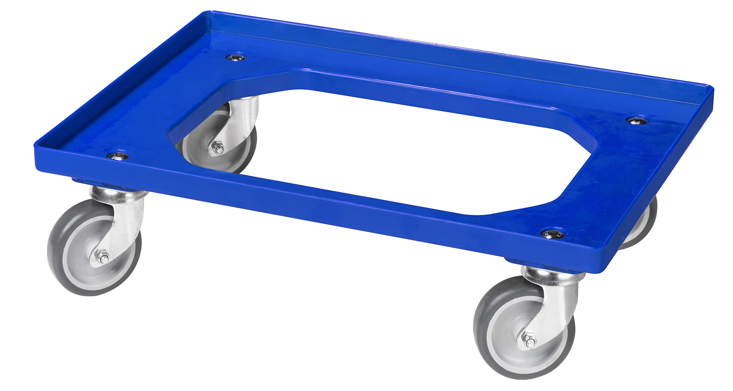 5 Stück Transportroller für Kisten 60 x 40 cm mit 4 Lenkrollen in blau