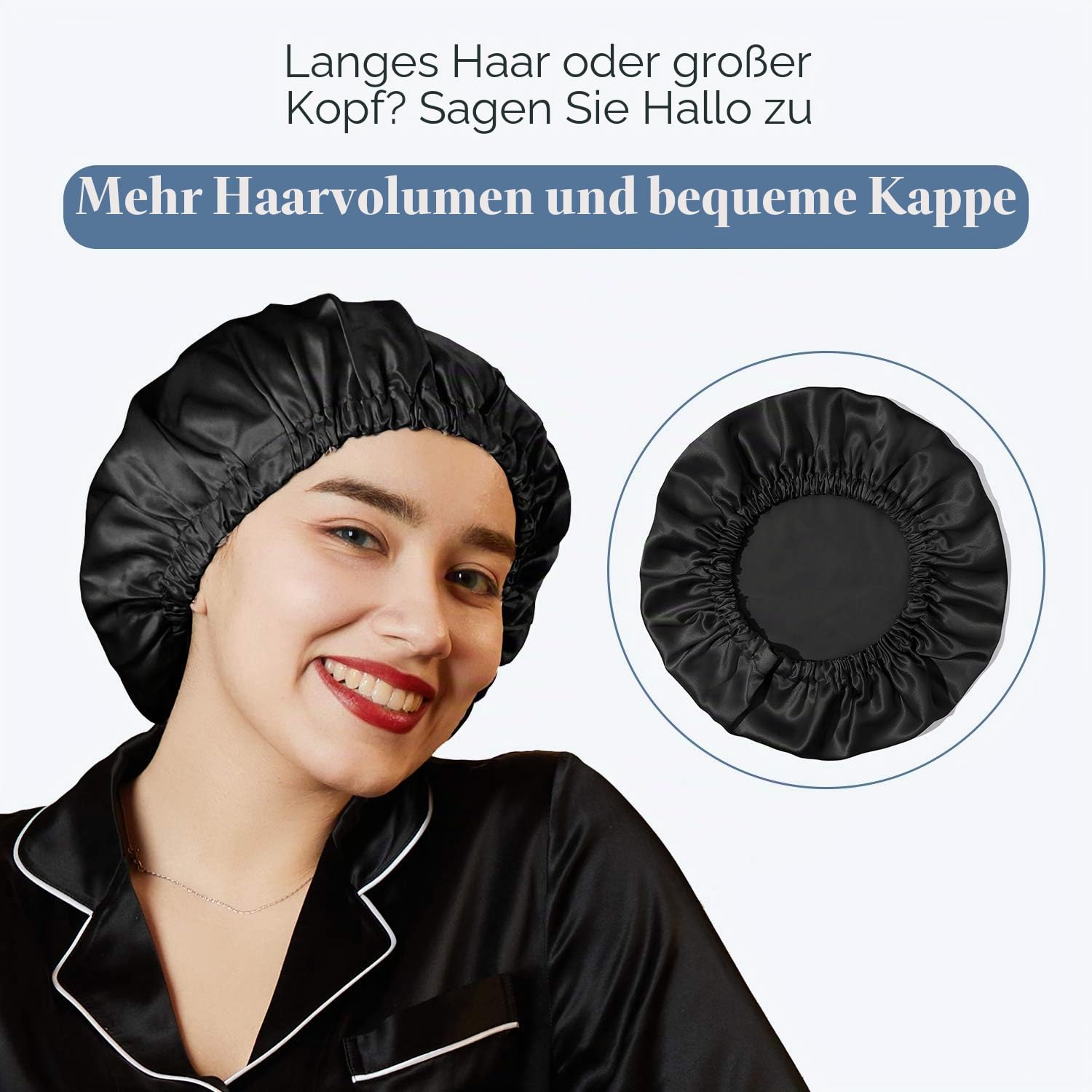 Mommesilk Schlafmütze aus Seide für Damen, 22 Momme, verstellbar, elastisch, reine Maulbeerseide, Schlafhaube für Haarmützen