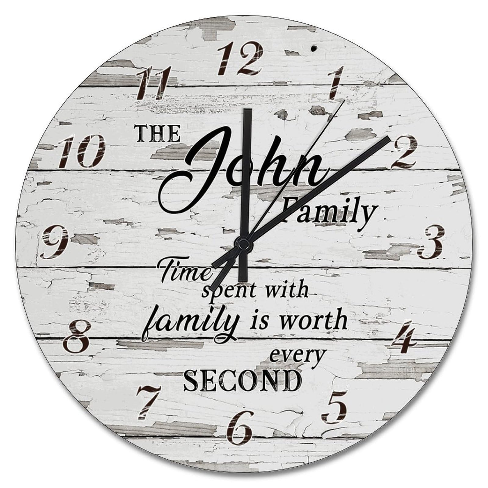 Horloge vintage grain de bois blanc pour célébrer le temps en famille