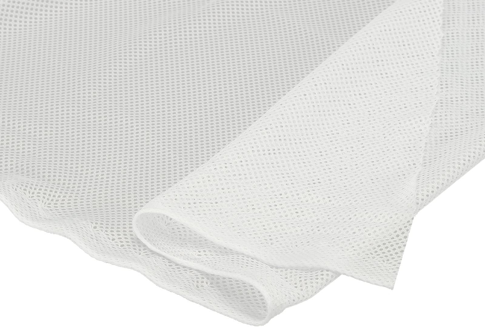 PATIKIL 150cm/59inch Mesh Fabric Slightly Stretchy for Backpack Pocket and Straps, Netting Clothes, Netting Bags, Shopping Bags White 1 Yard
