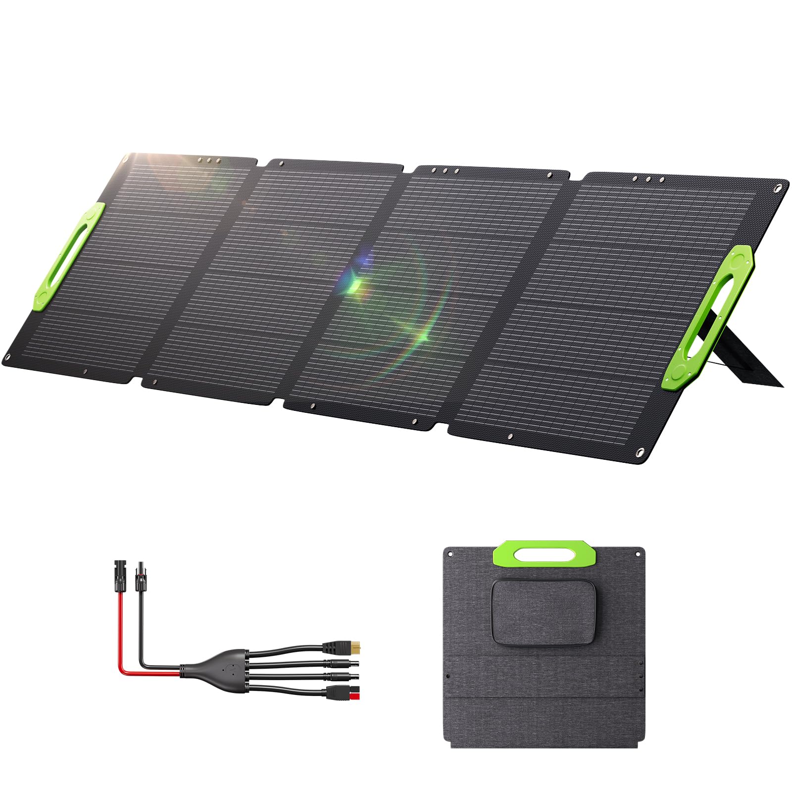 400W Solarpanel Faltbar, IP67 Wasserdicht mit Kickstand Tragbare Solarmodul, Für Camping, Wohnmobil, Tragbare Powerstation und Outdoor
