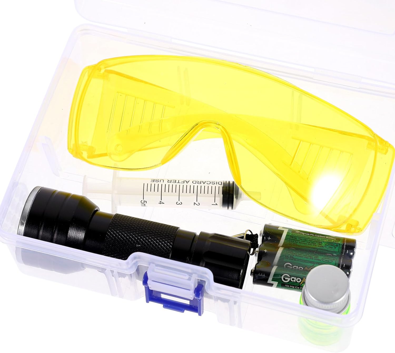 Cabilock Car Air Conditioner Leak Detection Kit with UV Flashlight and Refrigerant Leak Test Tool Set for Automotive Ac Systems Maintenance