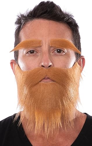 Miniatura 3 de Barba falsa, bigote falso y cejas falsas, disfraz realista novedoso con autoadhesivo fácil de aplicar