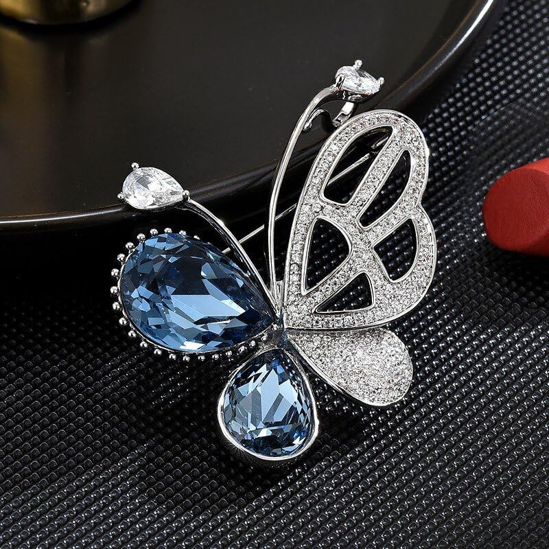 Image of Butterfly Bee Brooches - Rhinestone Butterfly & Bee Lapel Pins - Valentine's Day Gifts for Her