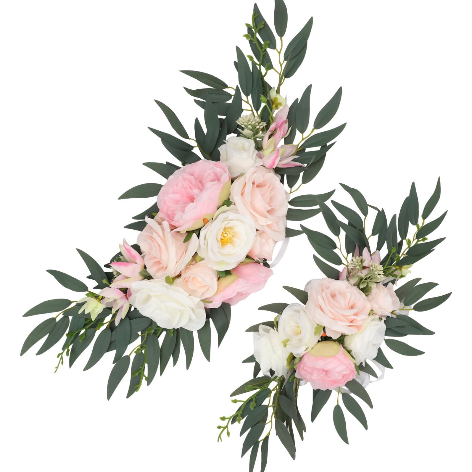 HANABASS Set 2 Pezzi Fiori Artificiali di Seta Rosa, Riutilizzabili e Resistenti allo Sbiadimento, per Decorazioni Fai da Te e Arredamento Casa