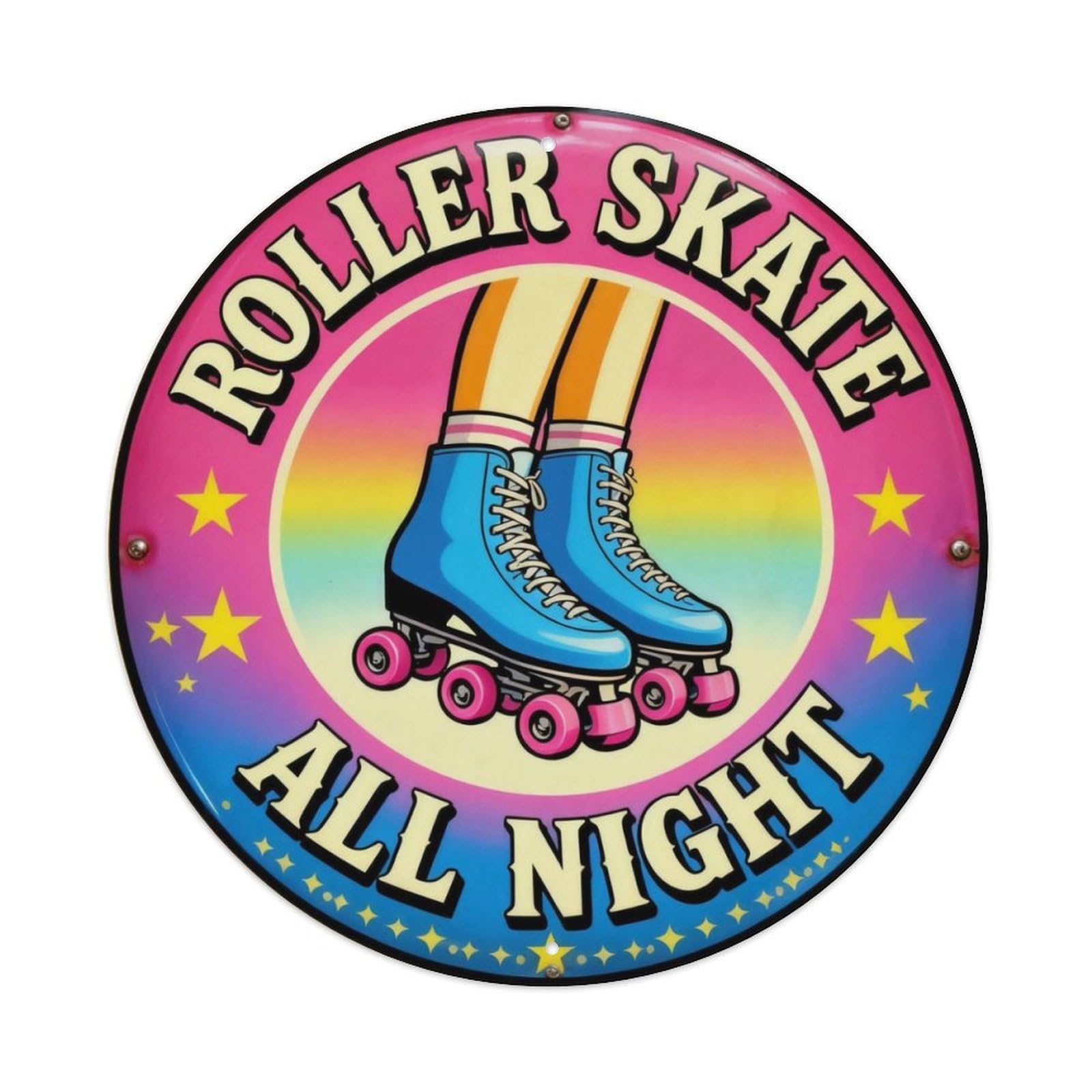 Retro Roller Skate Rink Tin Sign Metal Tin Sign Plaque