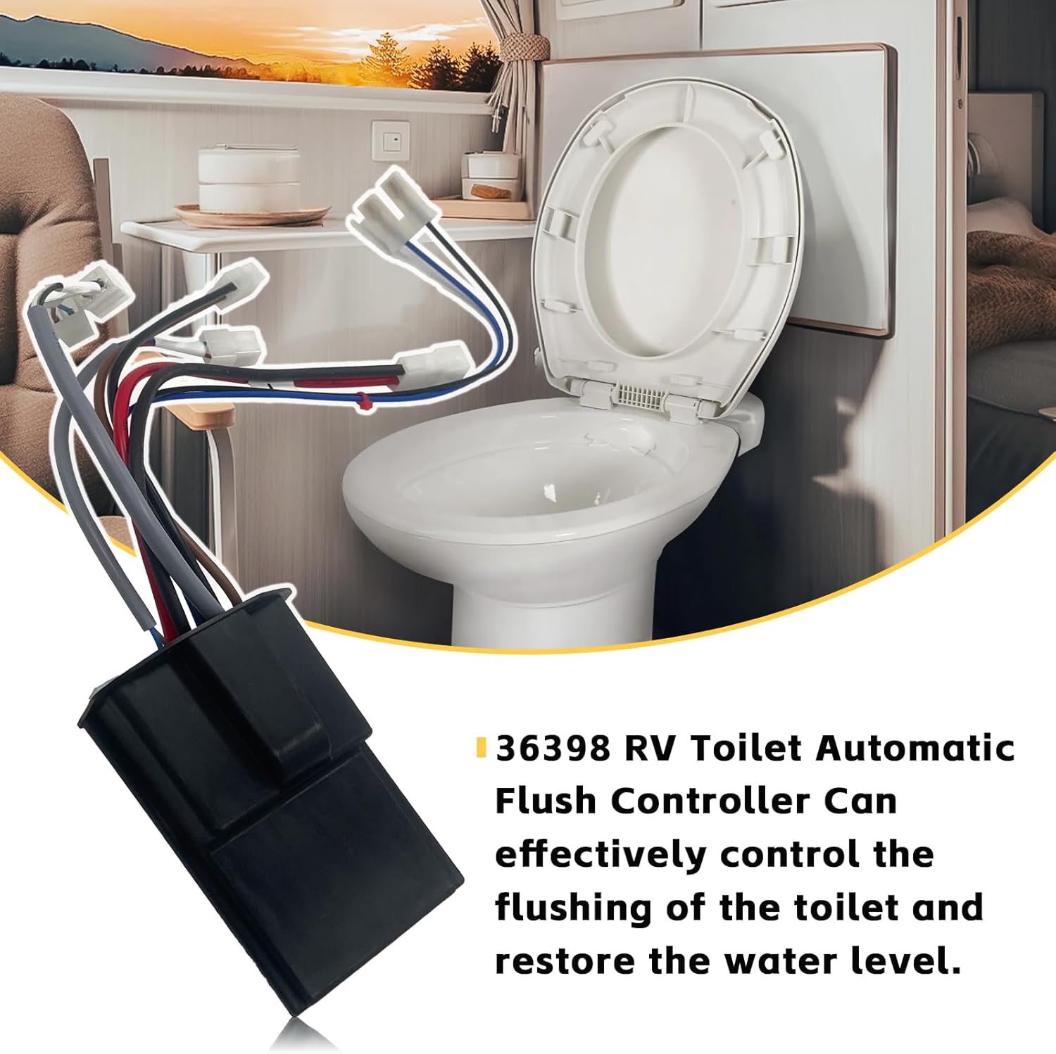 36398 RV Toilet Automatic Silence Plus Flush Controller Compatible with Thetford Tecma Silence Plus