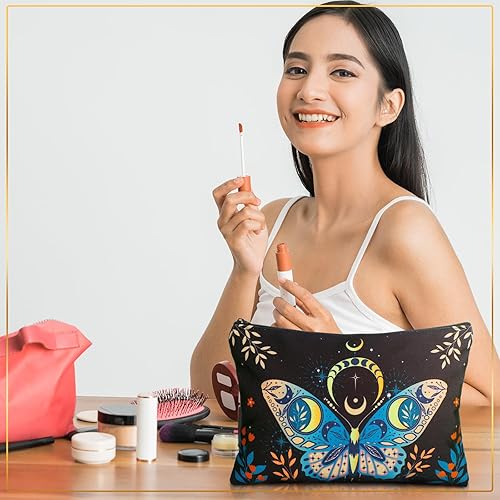 Miniatura 10 de Kajaia 12 bolsas de maquillaje, lindo bolso de viaje portátil, bolsillo para artículos de tocador, organizador de maquillaje, bolsa con cremallera,