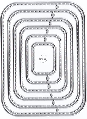 DzIxY Troqueles de corte de metal con marco de esquina redonda rectangular para kit de fabricación de tarjetas, troqueles de papel de gofrado,