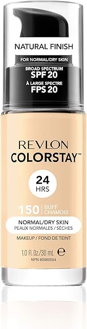 Revlon ColorStay Liquid Foundation Makeup for Normal to Dry Skin SPF20 Medium to Full Coverage (30ml) Oil Free, Natural Finish, Buff (150) Unisex