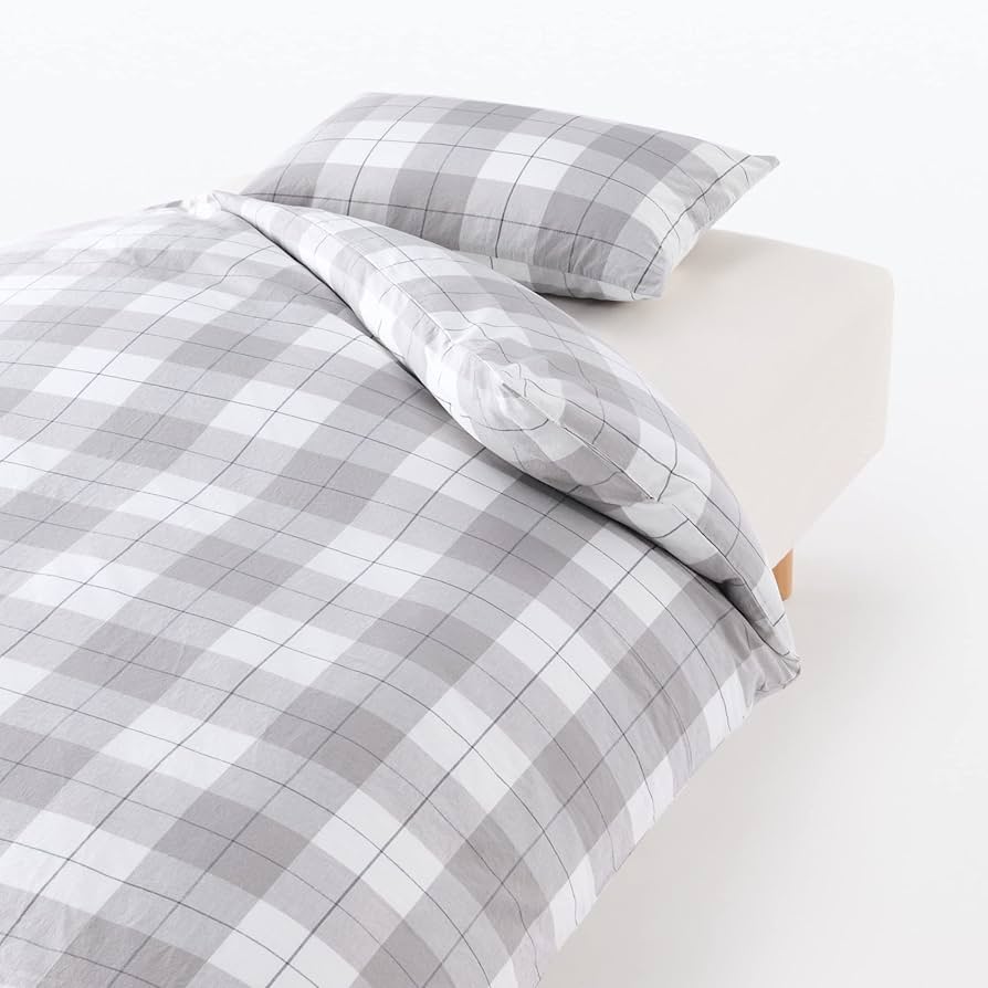 Amazon.co.jp: 無印良品 洗いざらし掛ふとんカバー グレーチェック