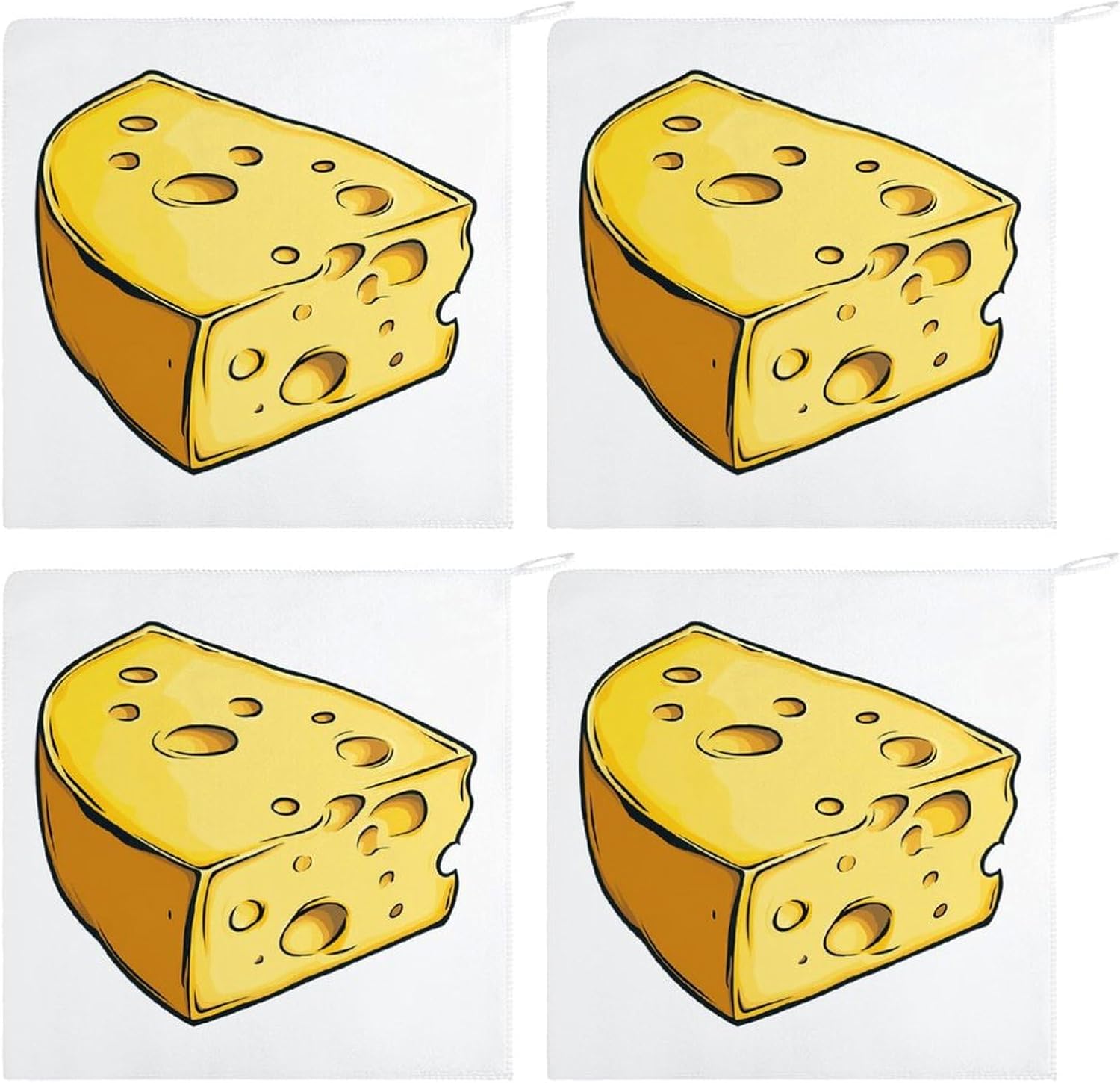 Cheese Towel Hand Towels Decorative Towel for Bathroom Kitchen Shower Gym 4PCS