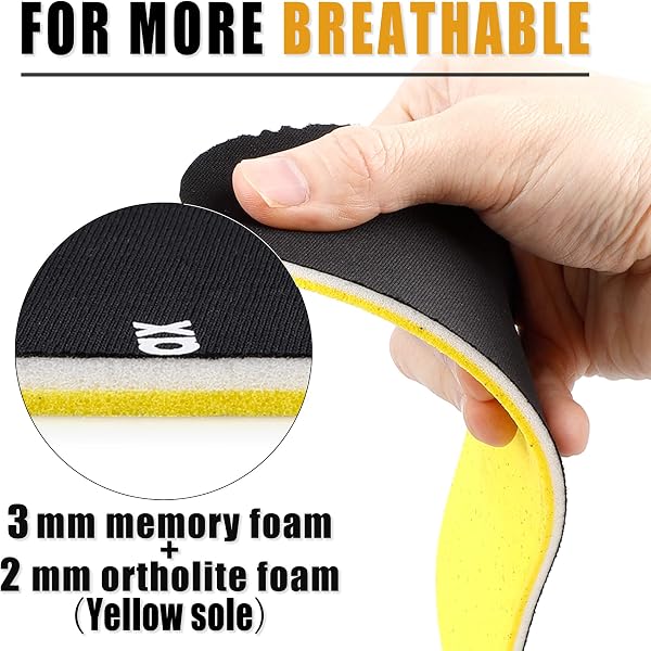 Knixmax Memory Foam Insoles for Men & Women - Comfort Inner Soles Cushioned Shoe Inserts Replacement Innersoles for Trainers, Walking Shoes, Wellies, Boots - UK Size 3UK~13UK - 5