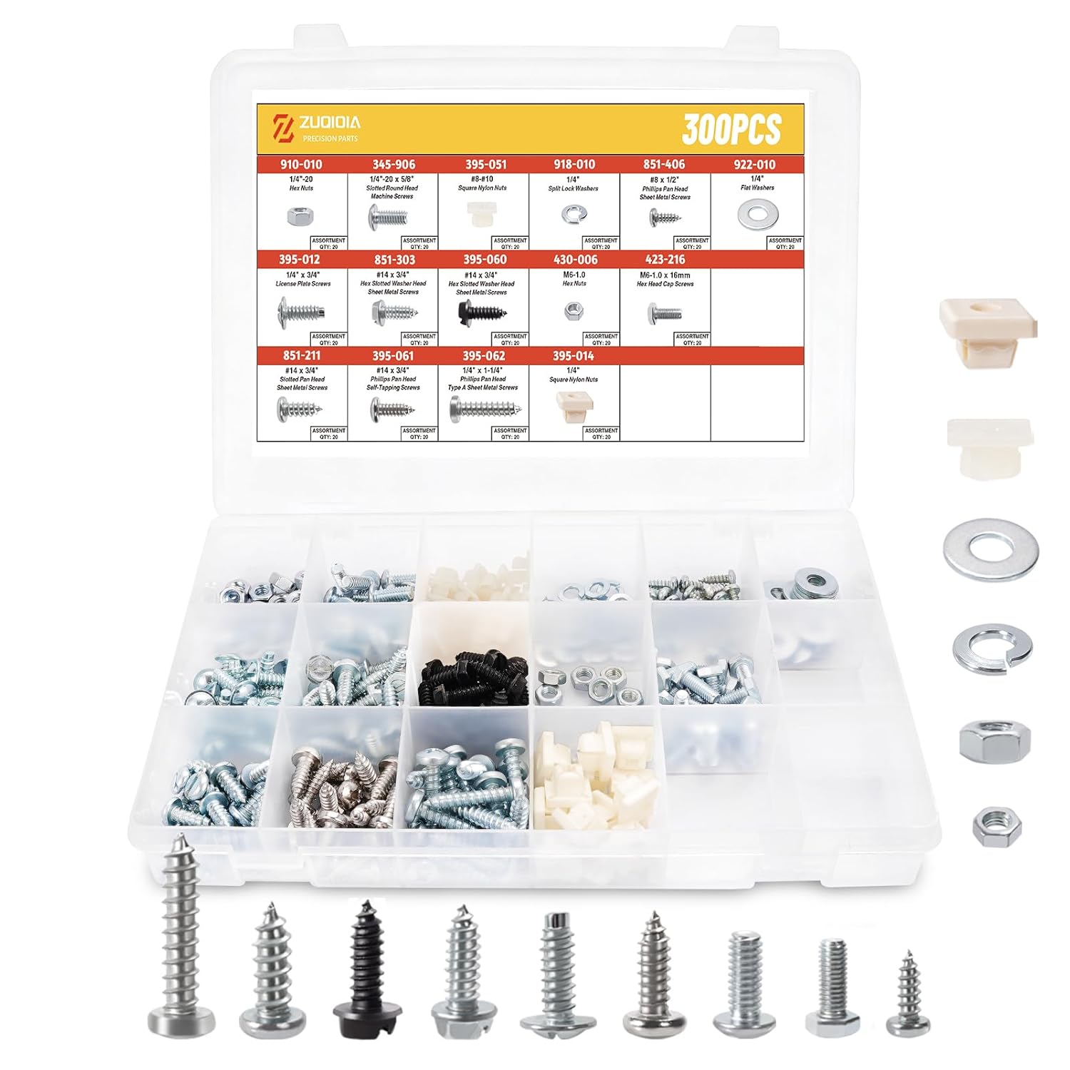 300Pcs License Plate Screw for Front and Back License Plate on Car Rustproof Bolts Fasteners, Replace# 030-400