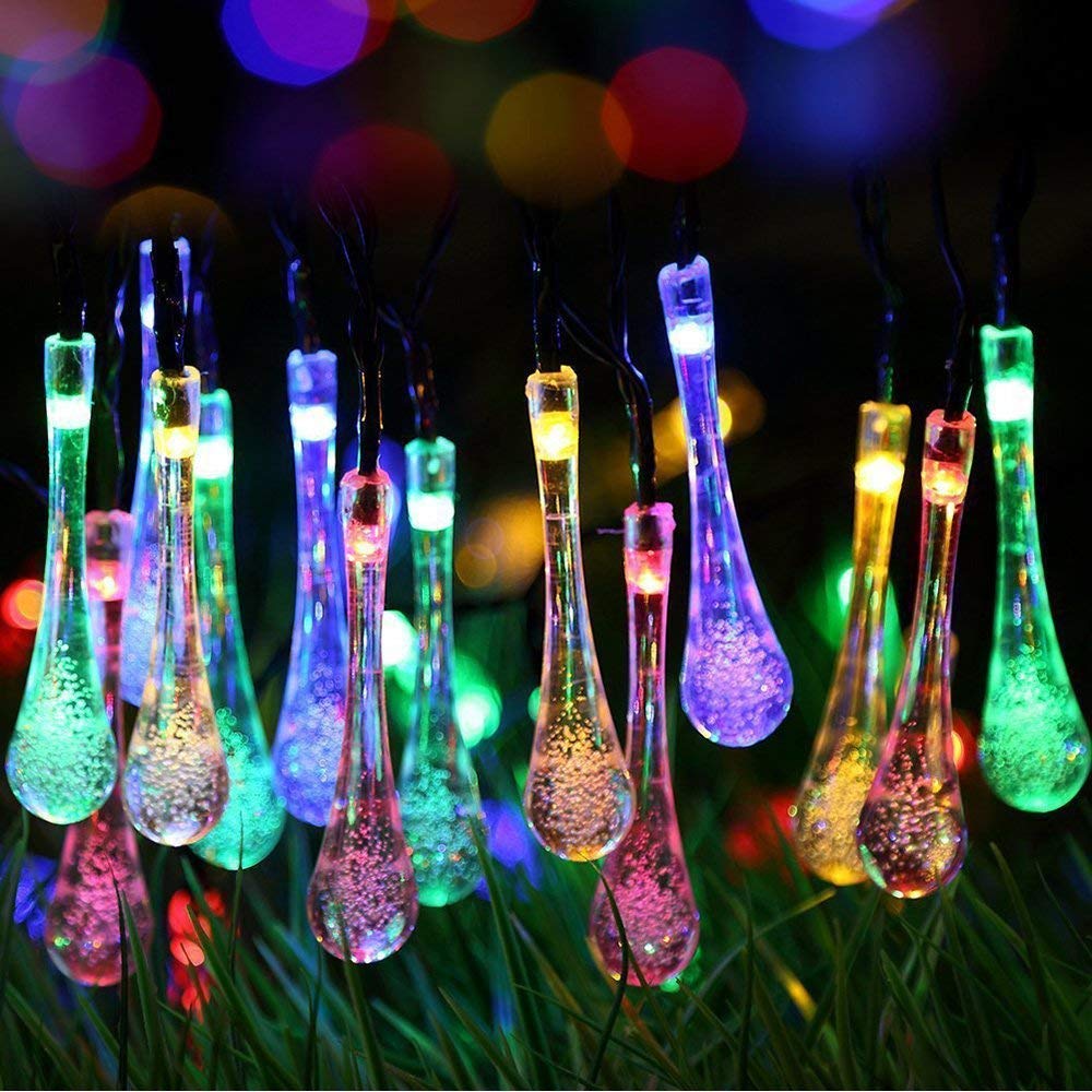 One94Store 14 Led Waterdrop Raindrop Plug-in Decorative String Lights, Fairy Lights Garden Hanging Lamp Decorative for Party Wedding Christmas Decor Holiday Lighting (14 Led Multicolor) (B0B51XJ9MD) Amazon Price History, Amazon Price Tracker