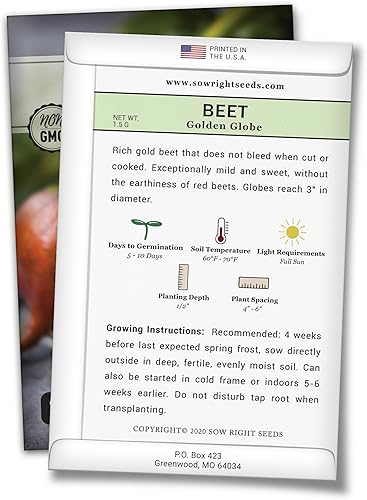 Miniatura 2 de Sow Right Seeds - Semillas de remolacha Golden Globe para plantar - Paquete de reliquia sin OMG con instrucciones para plantar y cultivar un huerto