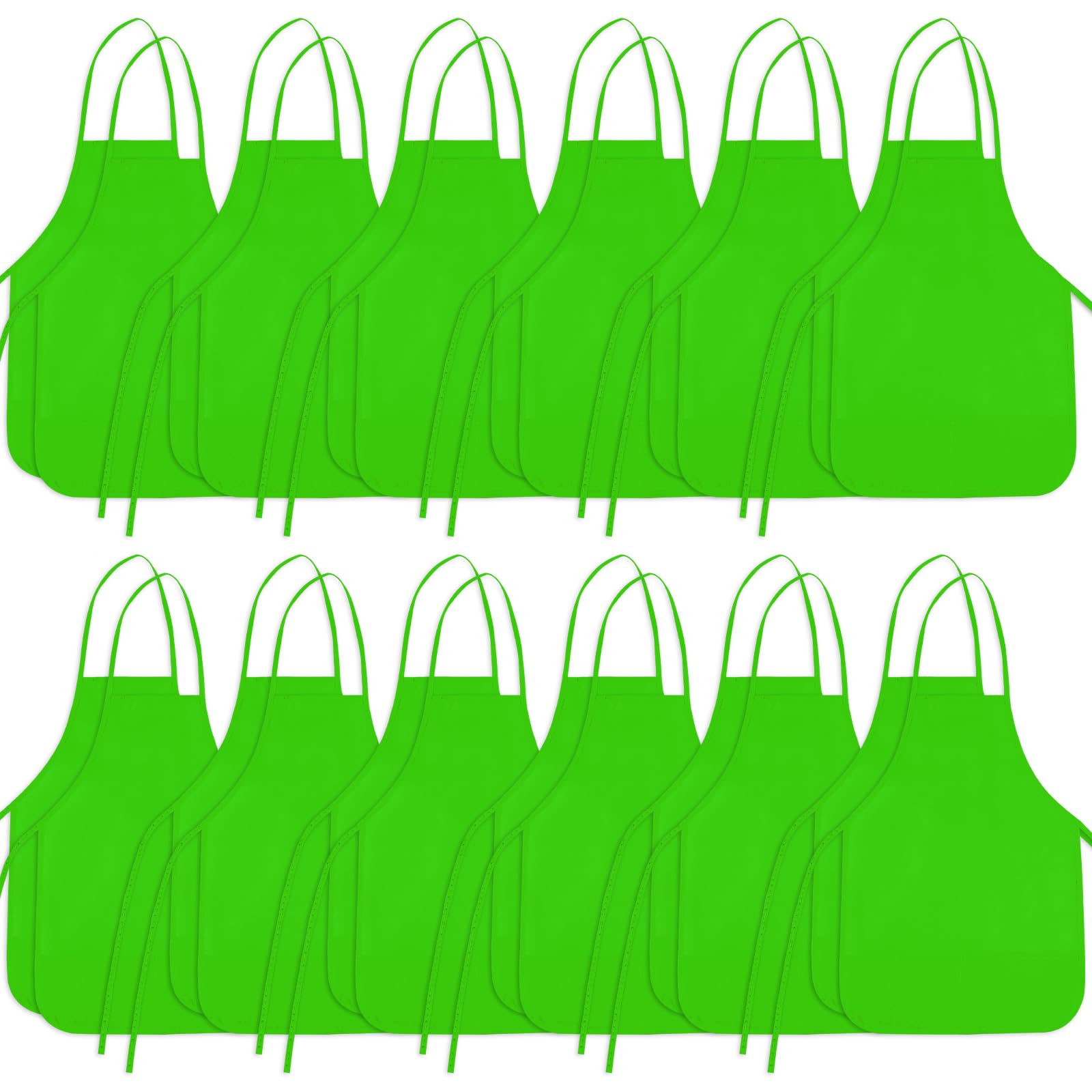 BOUBONI Kids Painting Aprons Kids Art Aprons with 2 Roomy Pockets Kids Aprons for Art Painting Activity Kitchen Crafts (24, Green) โ image 1