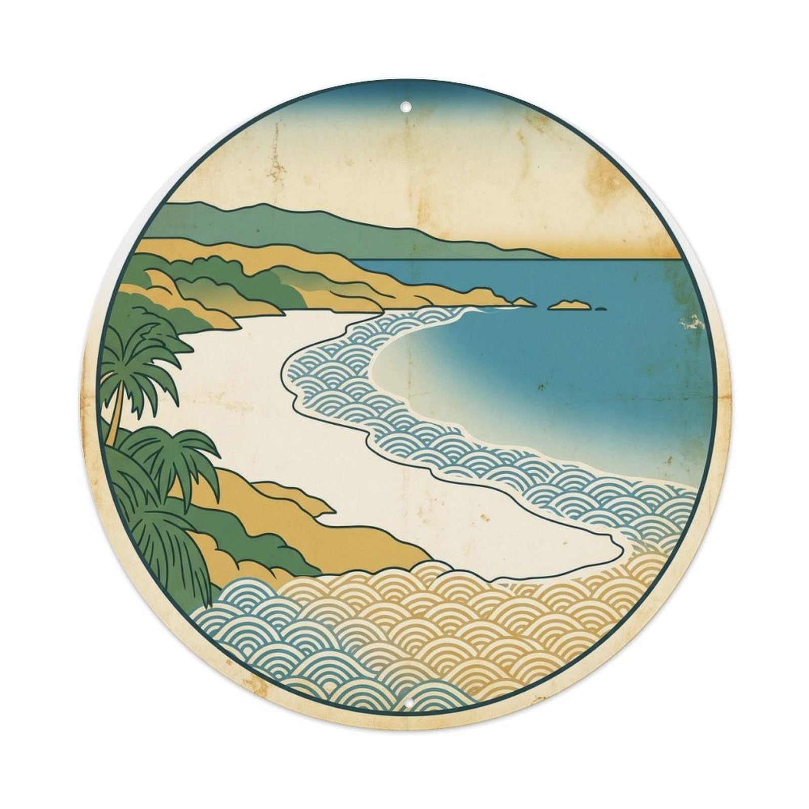Hapuna Beach Hawaii Island Getaway Ocean Coast Metal Tin Sign
