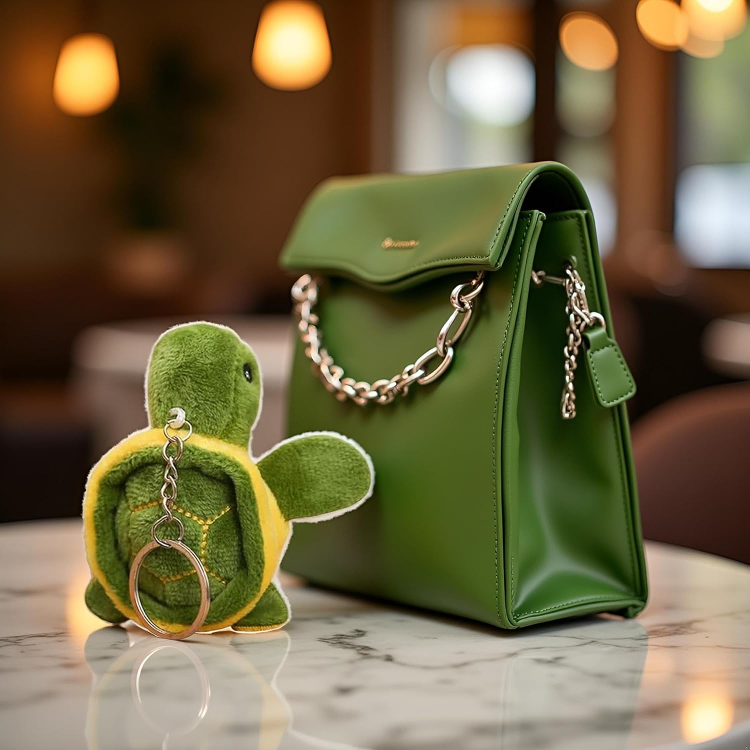 Green Mini Tortoise Plush Stuffed Animal, Cute Plushs Sea Turtle Keychain Pendant Cartoon Plush Doll Birthday Gift Bag Accessories, Stuffed Animals,Car Keychains,Car Accessories - Image 8