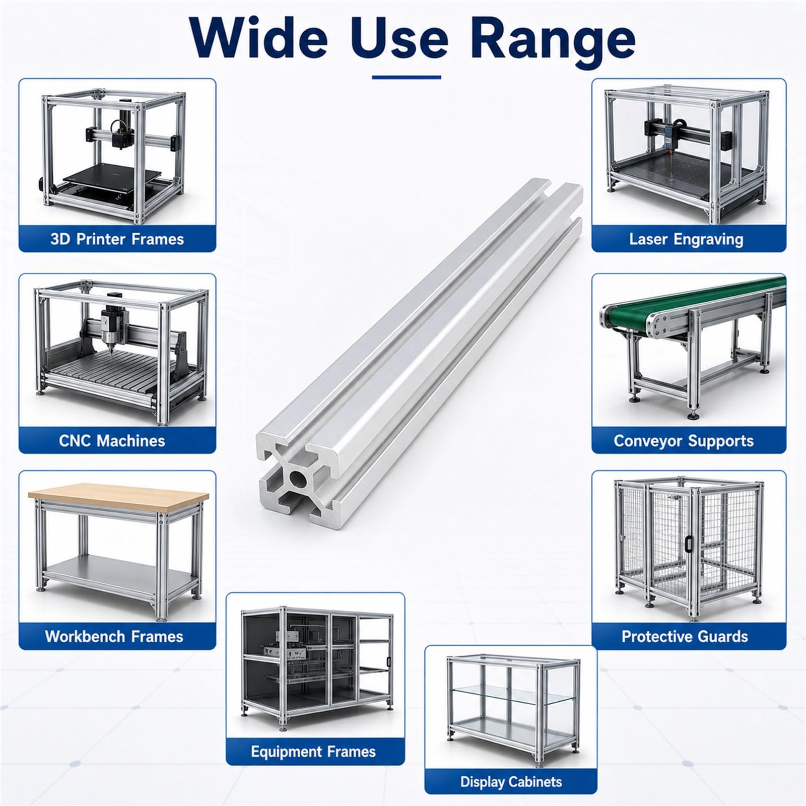 Profil Alu FüR Aluprofil,Eloxiertes Wetterfestes Alu Profil,Aluminiumprofil Extrusions Eloxierte Linearschiene,Guten FlexibilitäT,FüR Industrie,3D-Drucker,DIY
