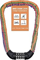 Vista 16 de NDakter Cerradura de cadena para bicicleta, combinación de 5 dígitos, resistente, antirrobo, cerradura de bicicleta de seguridad