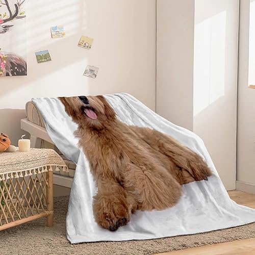 Miniatura 3 de Brown Animal Dog Pattern Flannel Fleece Throw Blankets 60"X80" Soft Cozy Print Throw, Fluffy Winter Fall Blanket Plush Home Decor for Couch Bed Sofa