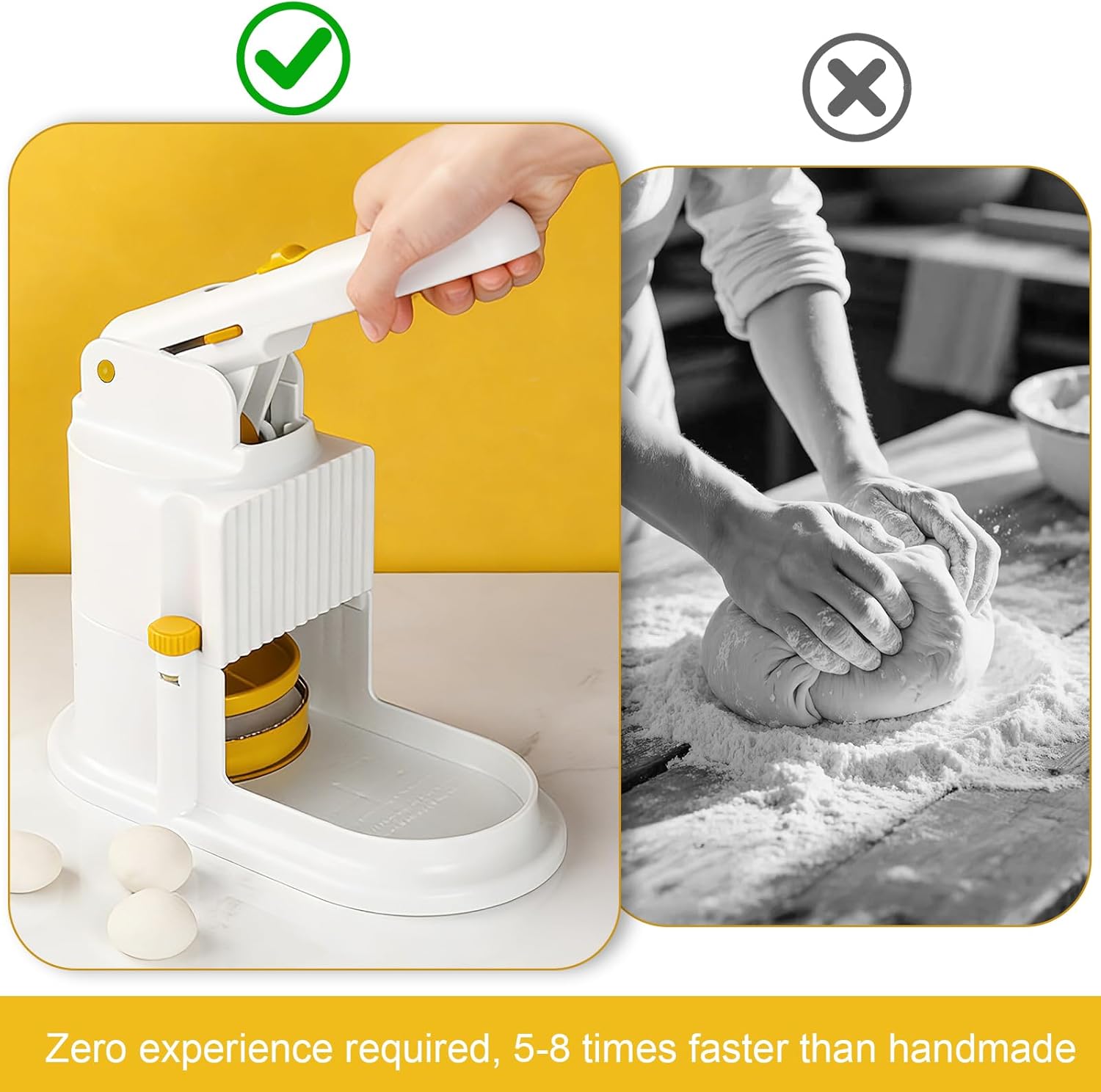 Manual Dumpling Maker with Wrapper Press, 3-in-1 Home Dumpling Mold, Easy Clean Dumpling Making Kit for Ravioli, Pierogi, Empanada, Bun, Chinese Pastry - Beginner Friendly