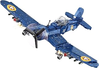 SEMKY Military Fighter Jet F4U WW2 Fighter Aircraft Jet Corsair Air Force Building Block Set (440 Pieces) -Building and Military Toys Gifts for Kid and Adult