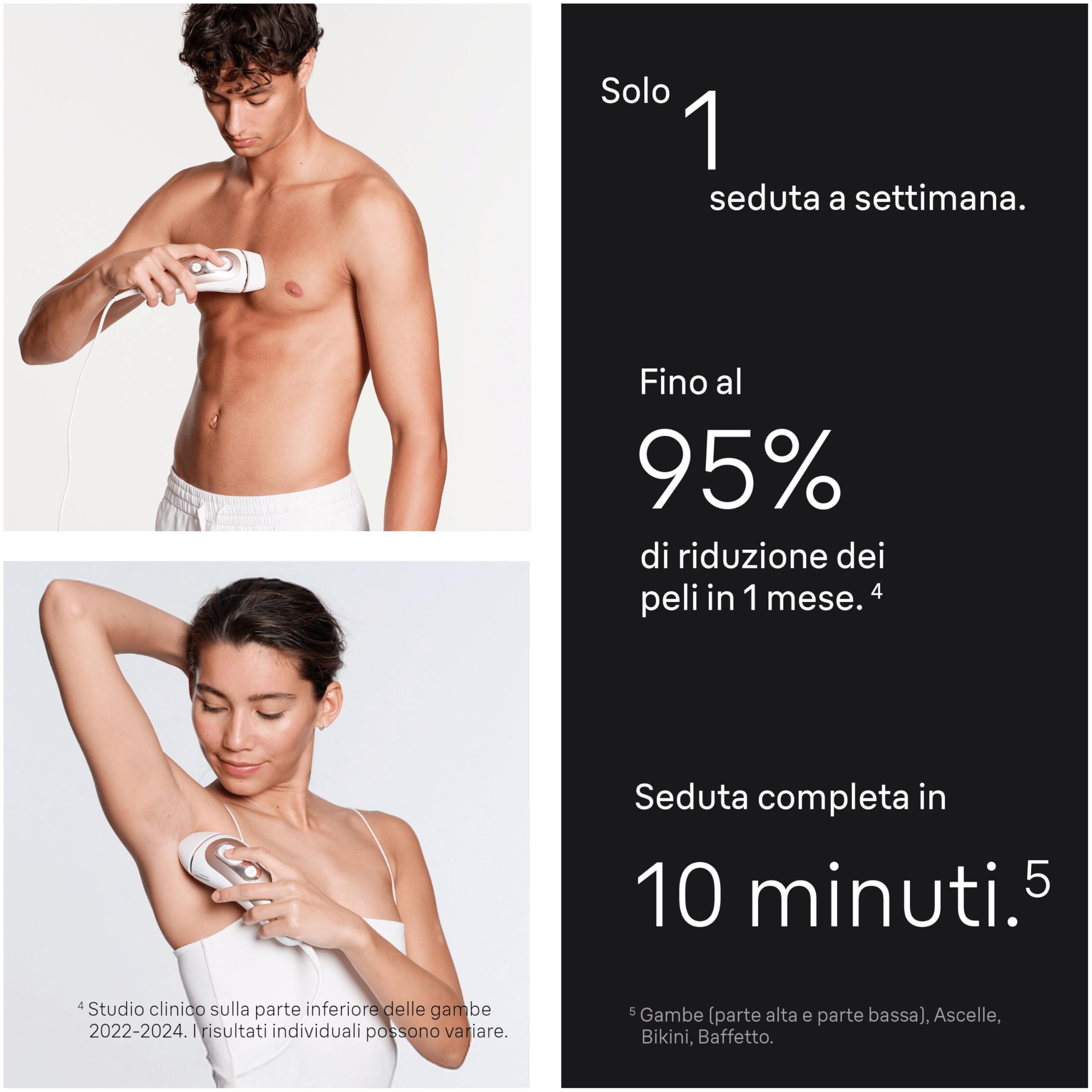 Braun Skin I·Expert Epilatore Luce Pulsata Smart, Depilatore Corpo Donna, Alternativa Laser Peli Donna, App Gratuita, Include Pochette, Rasoio Venus, Luce Pulsata Braun, 4 Testine Viso e Corpo, Pl7387