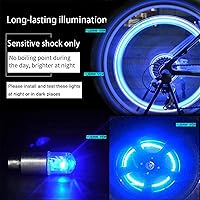 Vista 4 de Paquete de 4 luces LED para rueda de bicicleta, tapones para válvulas de neumáticos de automóvil, tapas de vástagos de bicicleta, motocicleta
