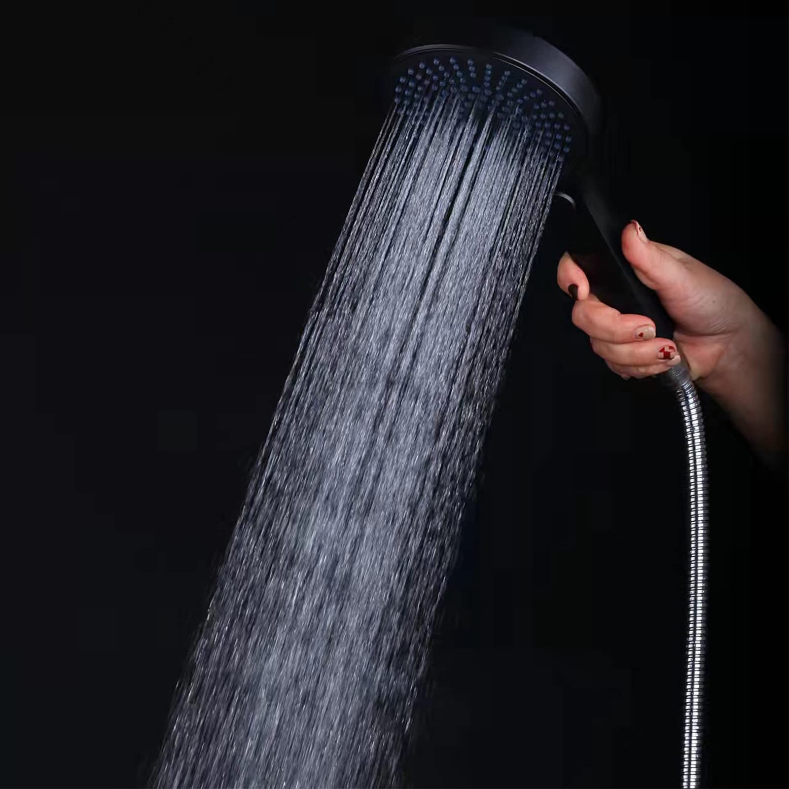 Soffione Doccia, Soffione Doccia A Risparmio Idrico, con 3 Funzioni Getto, Doccetta ad Alta Pression, Mattoni in Porcellana E Animali Domestici (Soffione Doccia Senza Tubo), Cromo
