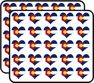 Heart Shaped Colorado Flag (co Love Denver) Sticker for Scrapbooking, Calendars, Arts, Kids DIY Crafts, Album, Bullet Journals